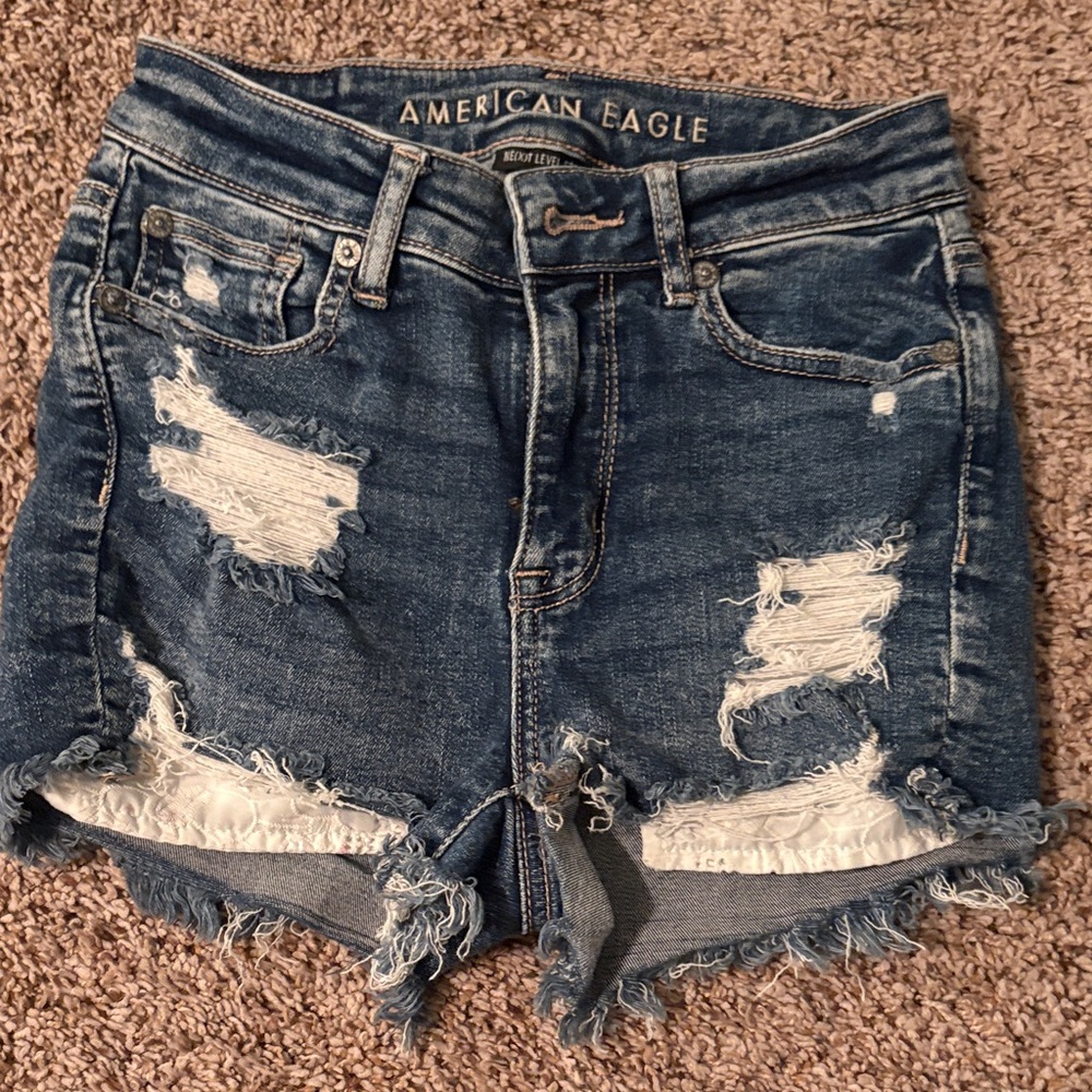 American Eagle Outfitters Ripped Blue Jean Shorts